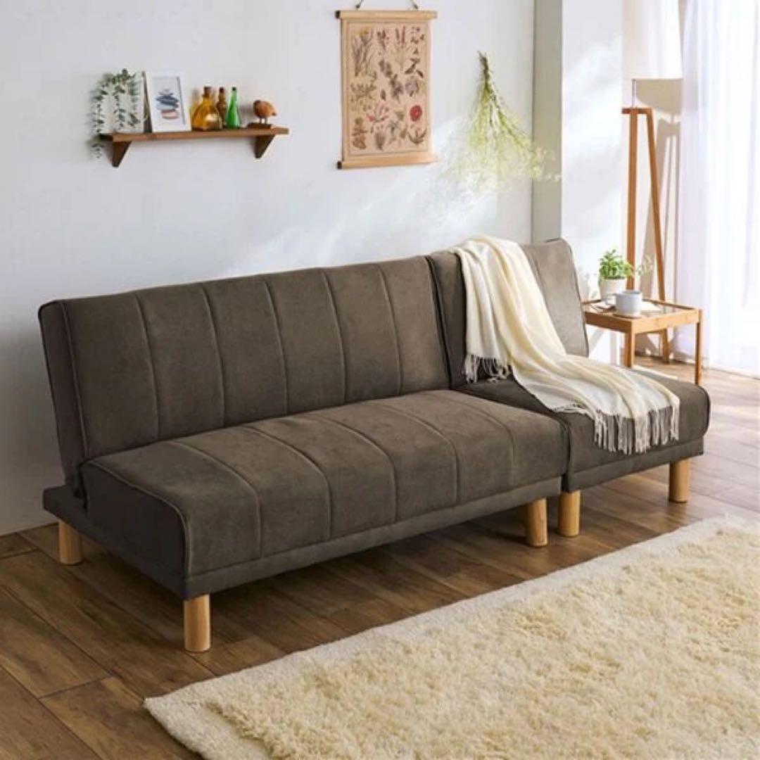 ソファベッド　カウチソファ　コーナーソファ　リクライニング　ローソファ