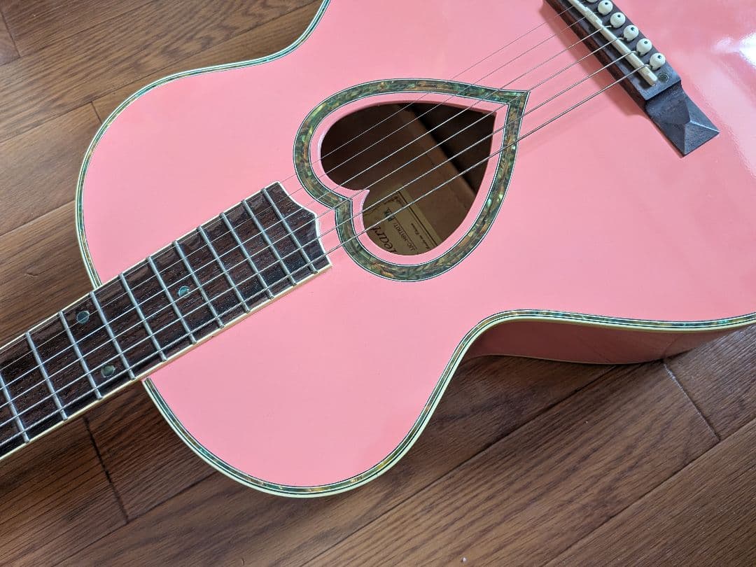 美品 JJ Heart アコースティックギター Pink ケース付き
