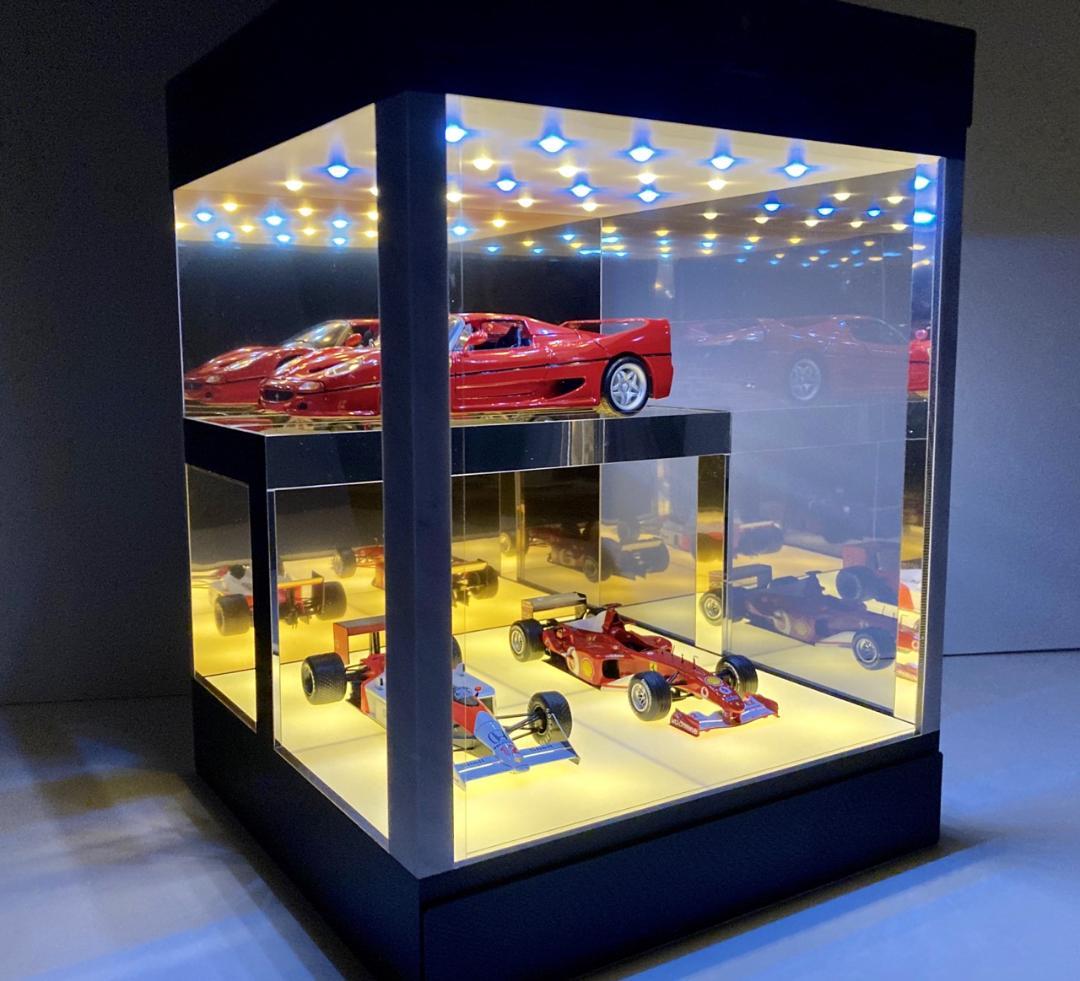 一球オーダー品・2層式・ディスプレーBOX・スタイリッシュジオラマ