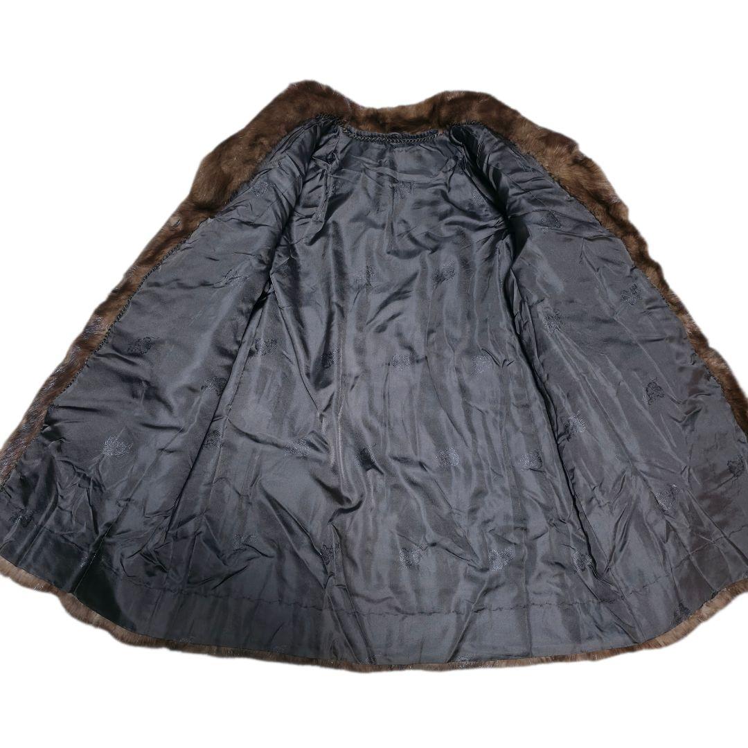 美品 デミバフミンク ファーコート 本毛皮 15 3L位 極太袖