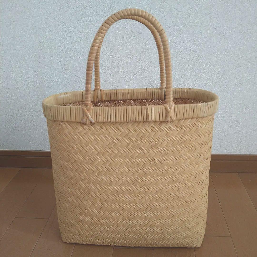 再値引き→鳥越竹細工　かご　かごバッグ