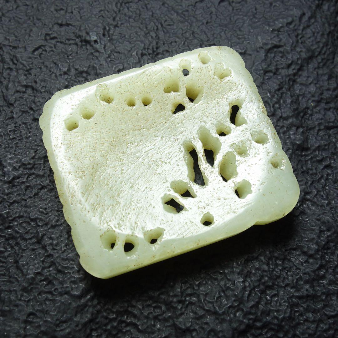 中国美術 清時代 和田玉 玉牌 唐物 古玉 天然石 時代物 C1A143