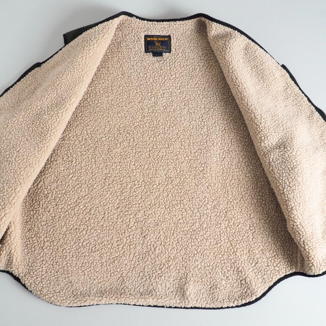 ウールリッチ　ベスト　裏地ボア　チェック柄　グリーン　美品