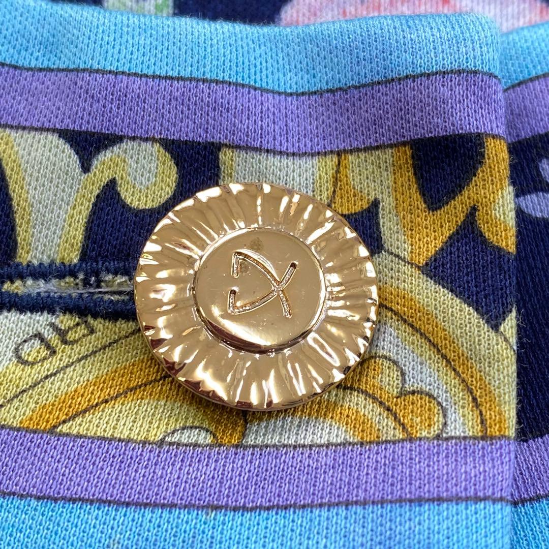 美品★LEONARD レオナール 半袖ジャケット 花柄 金ボタン 洗濯出来る L