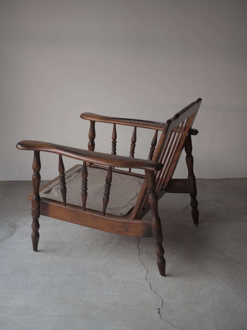 ①カリモク　ソファ　椅子　チェア　現状　古家具　古道具　アンティーク　昭和レトロ