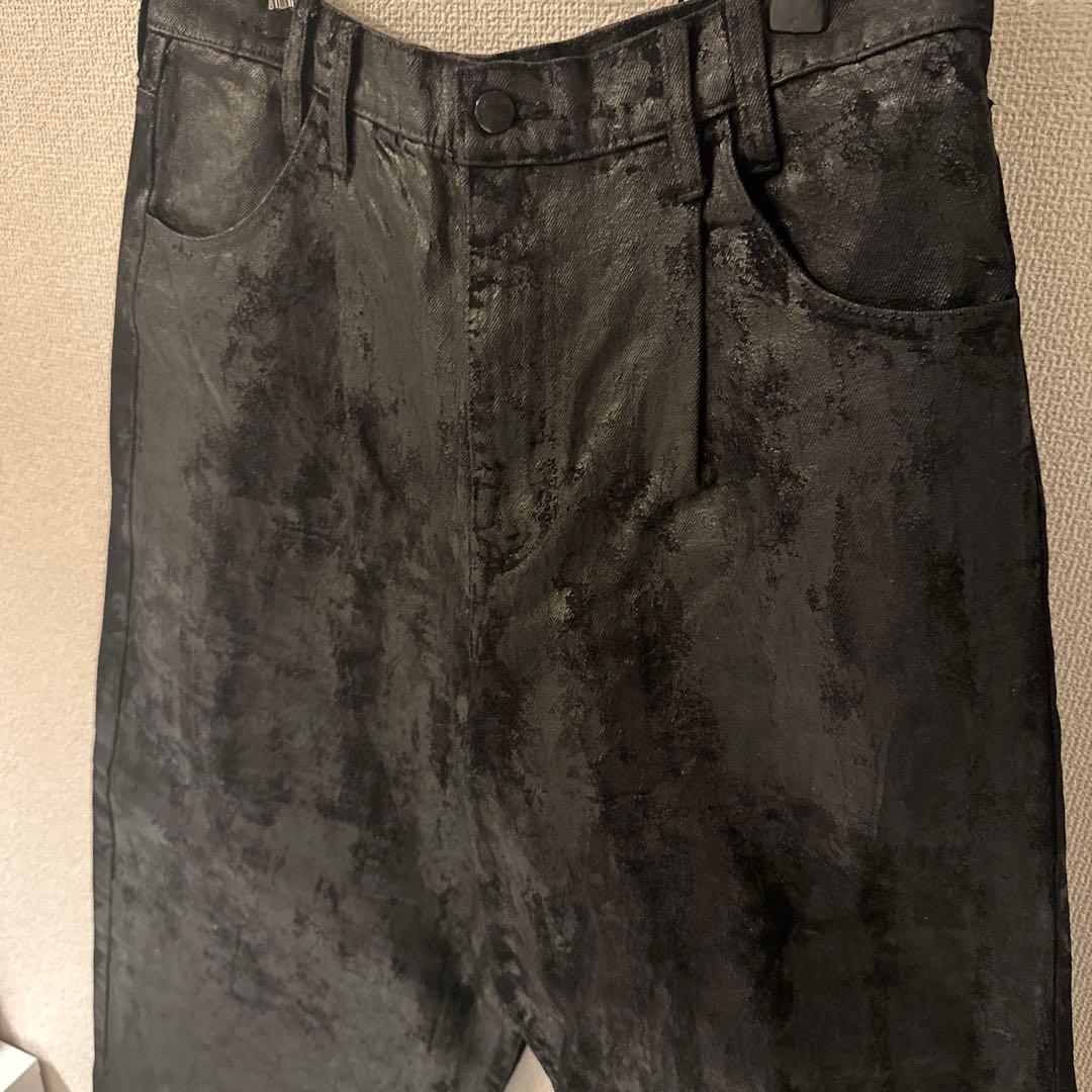 パンツ Waxed coating straightdenimpants remake