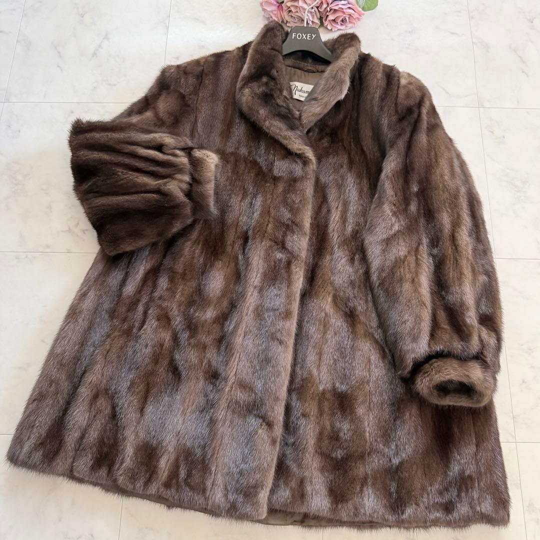 総丈85/デミバフミンク ファーコート リアルファー 毛皮 なめし柔らか