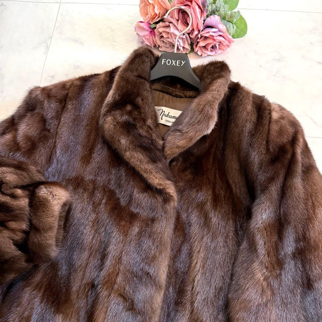 総丈85/デミバフミンク ファーコート リアルファー 毛皮 なめし柔らか