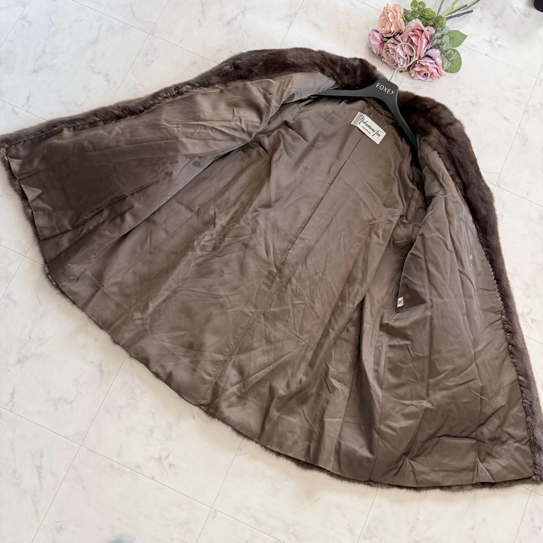 総丈85/デミバフミンク ファーコート リアルファー 毛皮 なめし柔らか