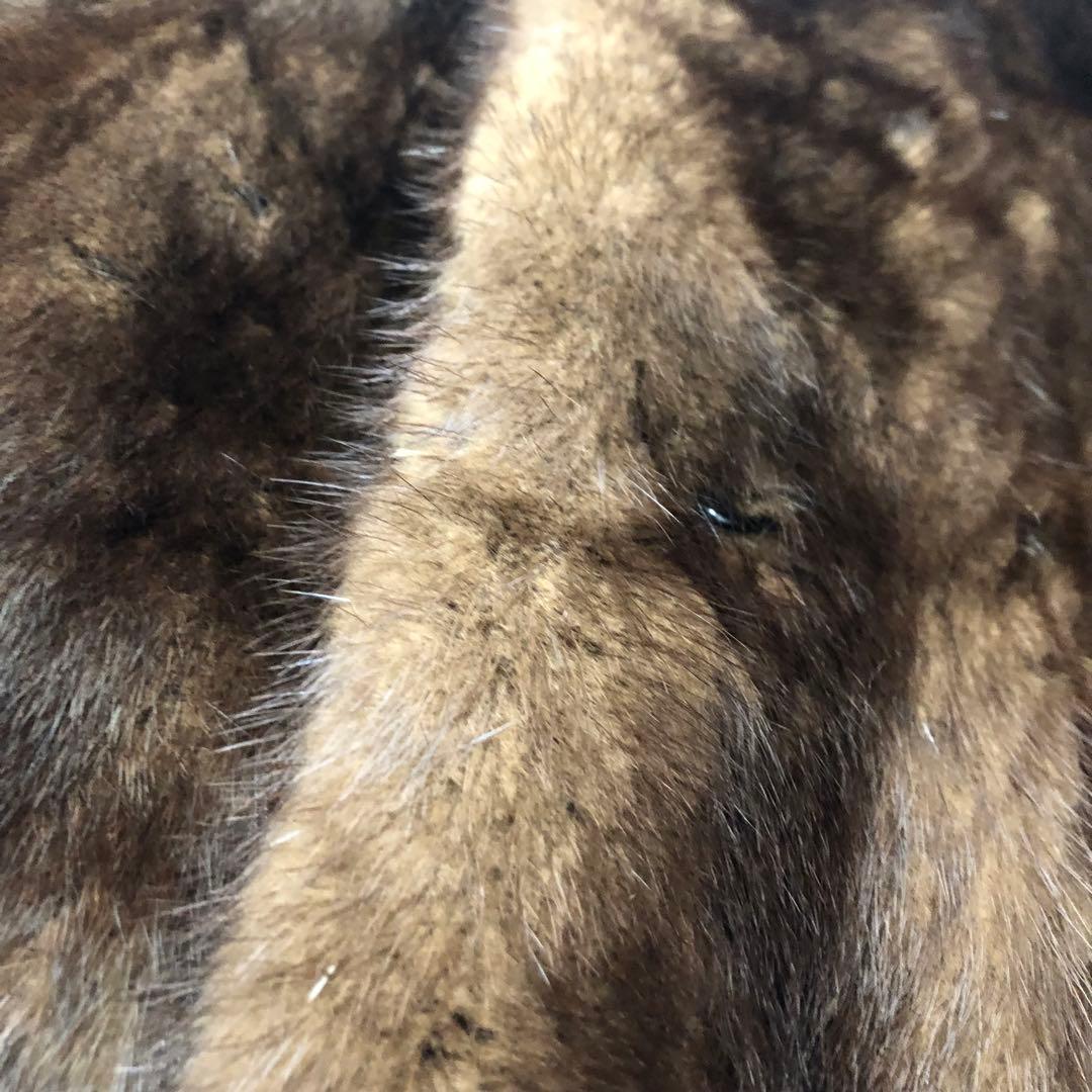 R【美品】ブラウン　SAGAミンク　 銀タグ　毛皮コート　レディース　高級