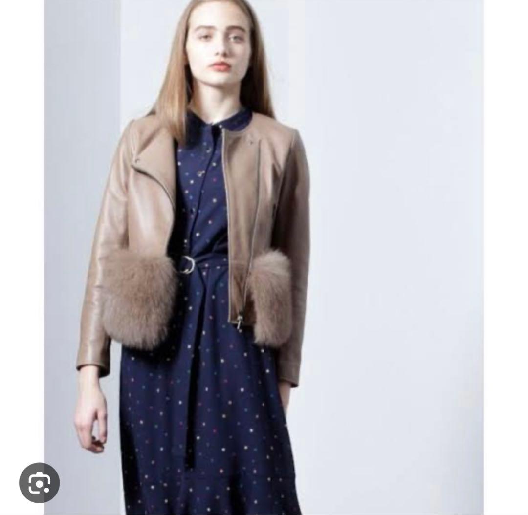 Grace continental ファー付ラムレザージャケット