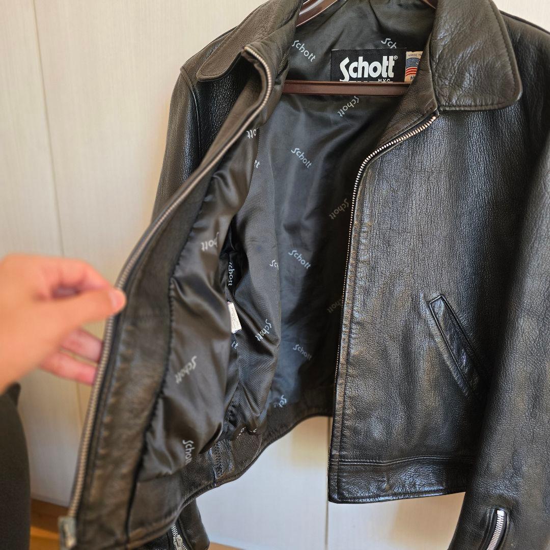 レディース schott 美品　ライダース　シングル