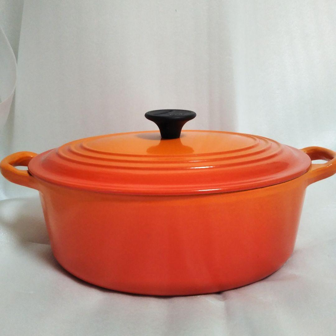 ル・クルーゼ ココット・オーバル 23cm 　楕円形　両手鍋　オレンジ