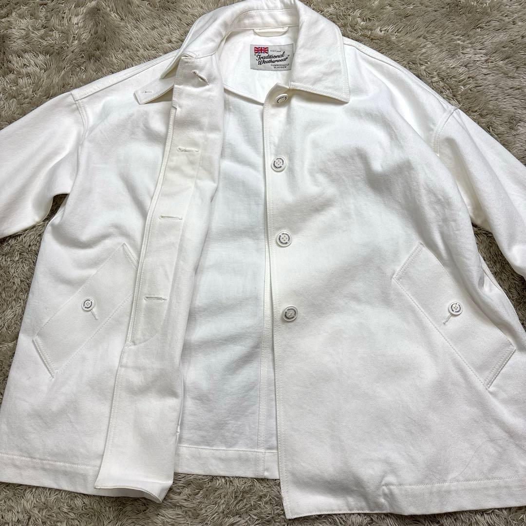 トラディショナル ウェザーウェア◆ マートンデニム　ステンカラーコート　白