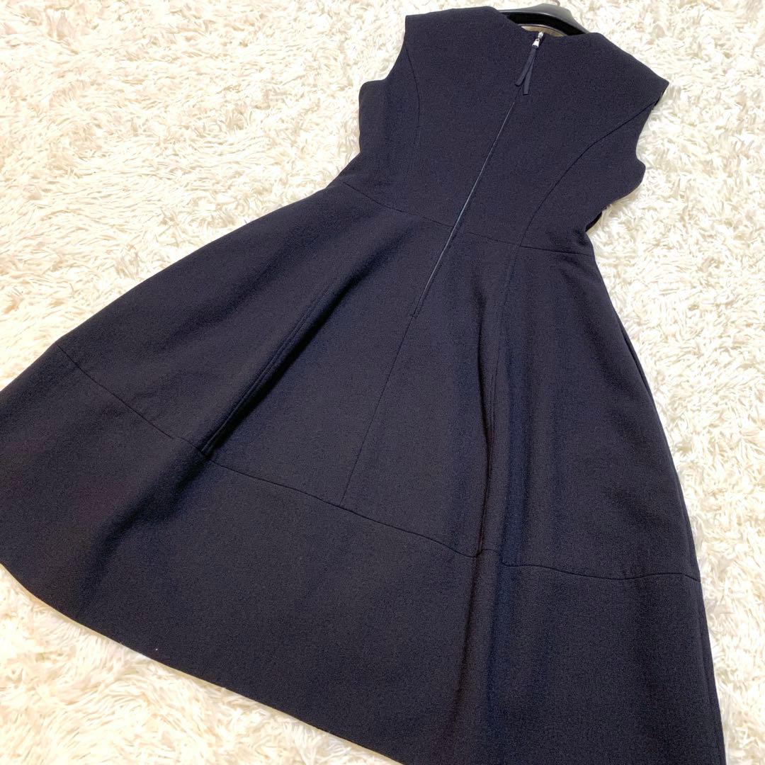 美品✨希少サイズ フォクシー FOXEY Vバロン ウール ワンピース 42