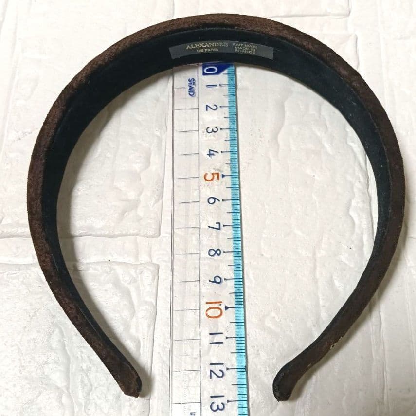 577【美品】ALEXANDRE DE PARIS カチューシャ ベロア 茶系