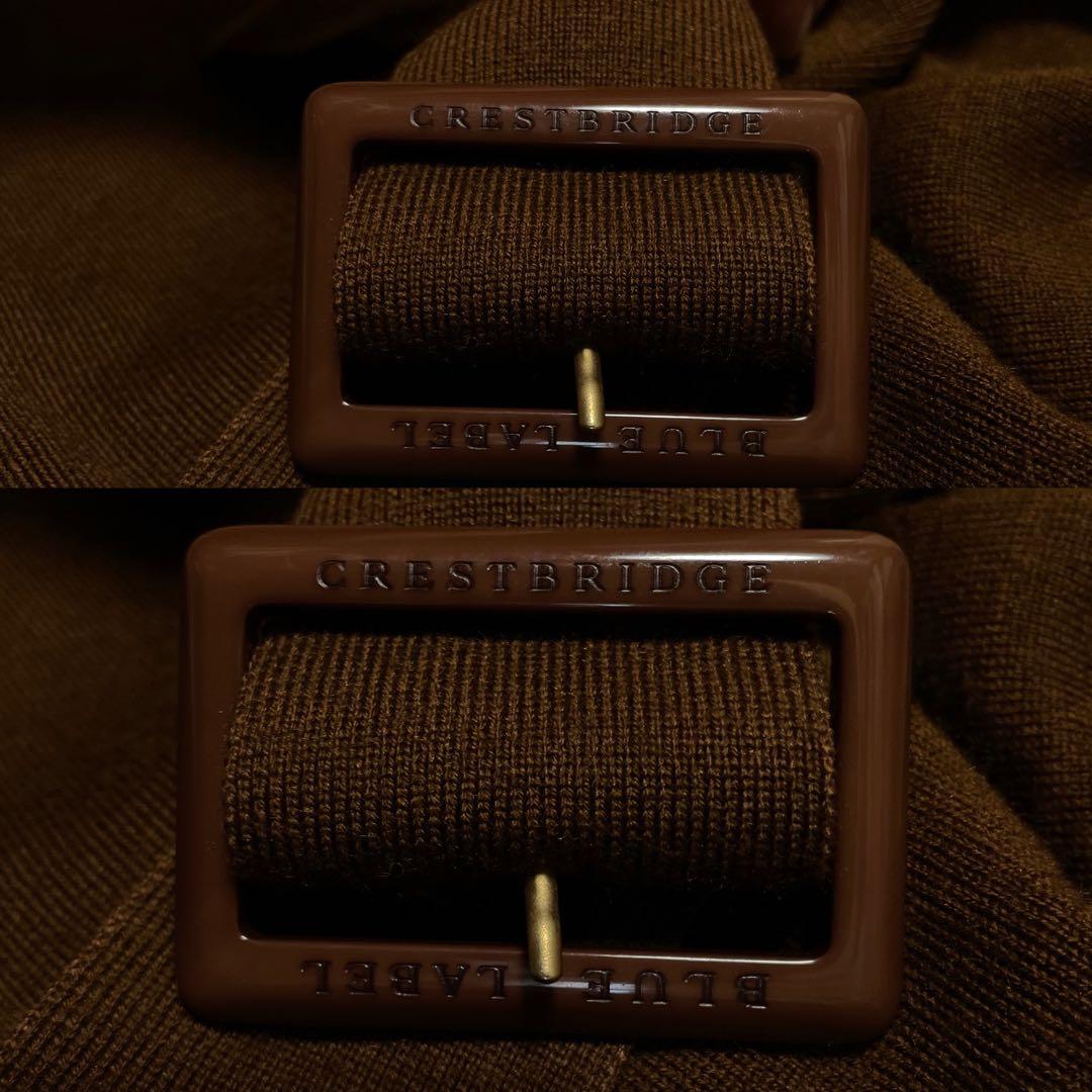 BLUE LABEL CRESTBRIDGE ニットワンピース 38 袖チェック