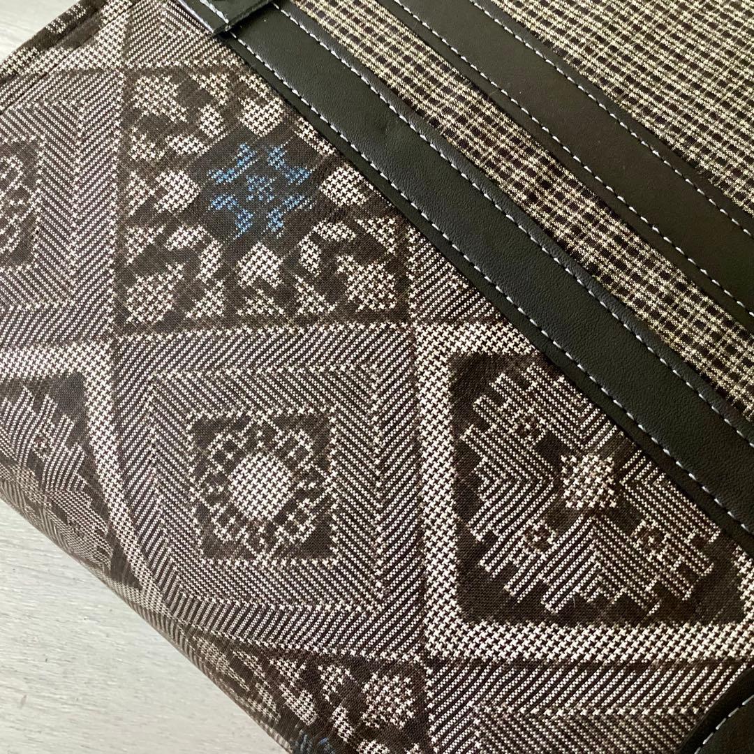 龍郷 大島紬 ×本革 着物リメイク トートバッグ 和装バッグ ハンドメイド Ａ4