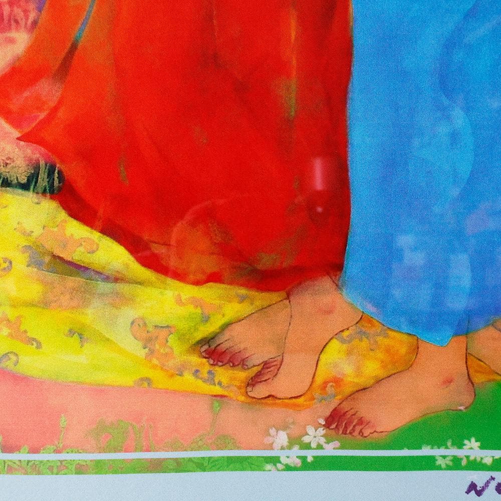 田村能里子 ファンケル銀座展示作 シルクプリント 女神の壁画 額付