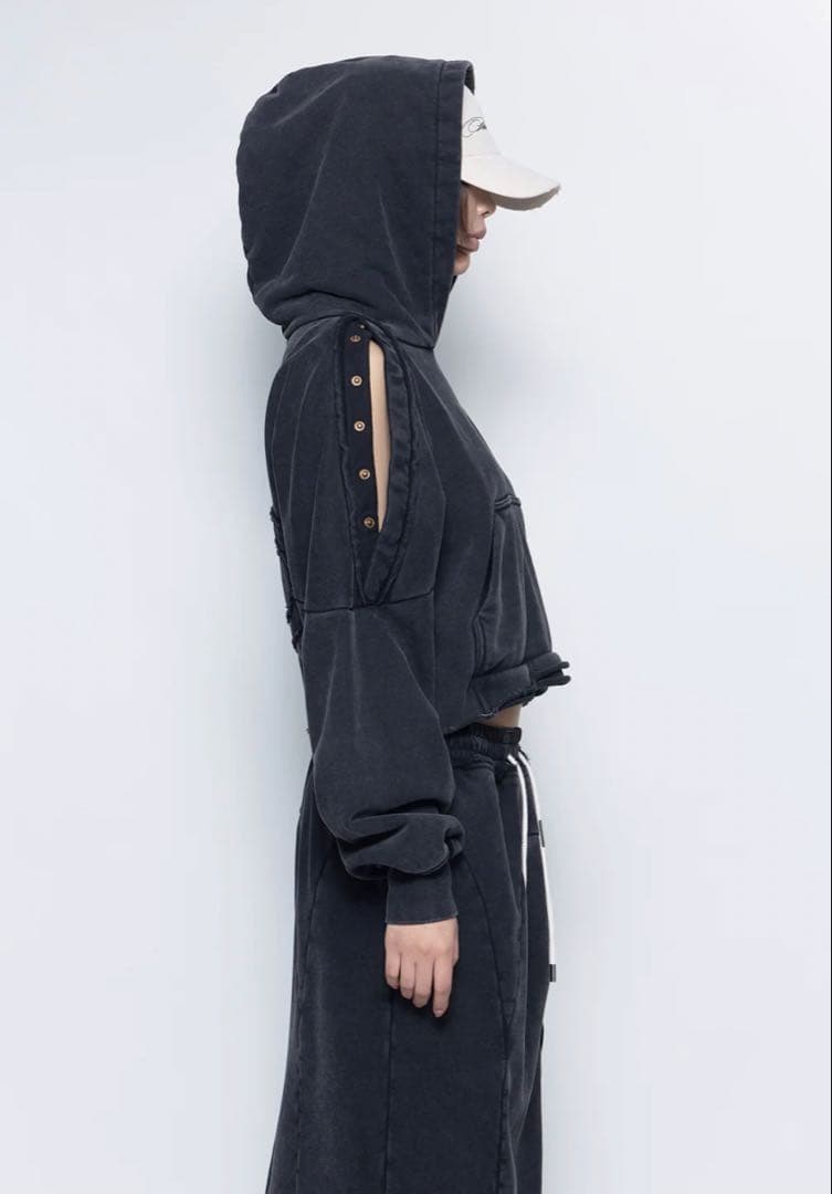 トップス THEREDTHREAD S open shoulder hoodie