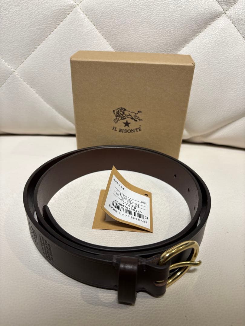 IL BISONTE ブラウンレザーベルト　イルビゾンテ　焦茶