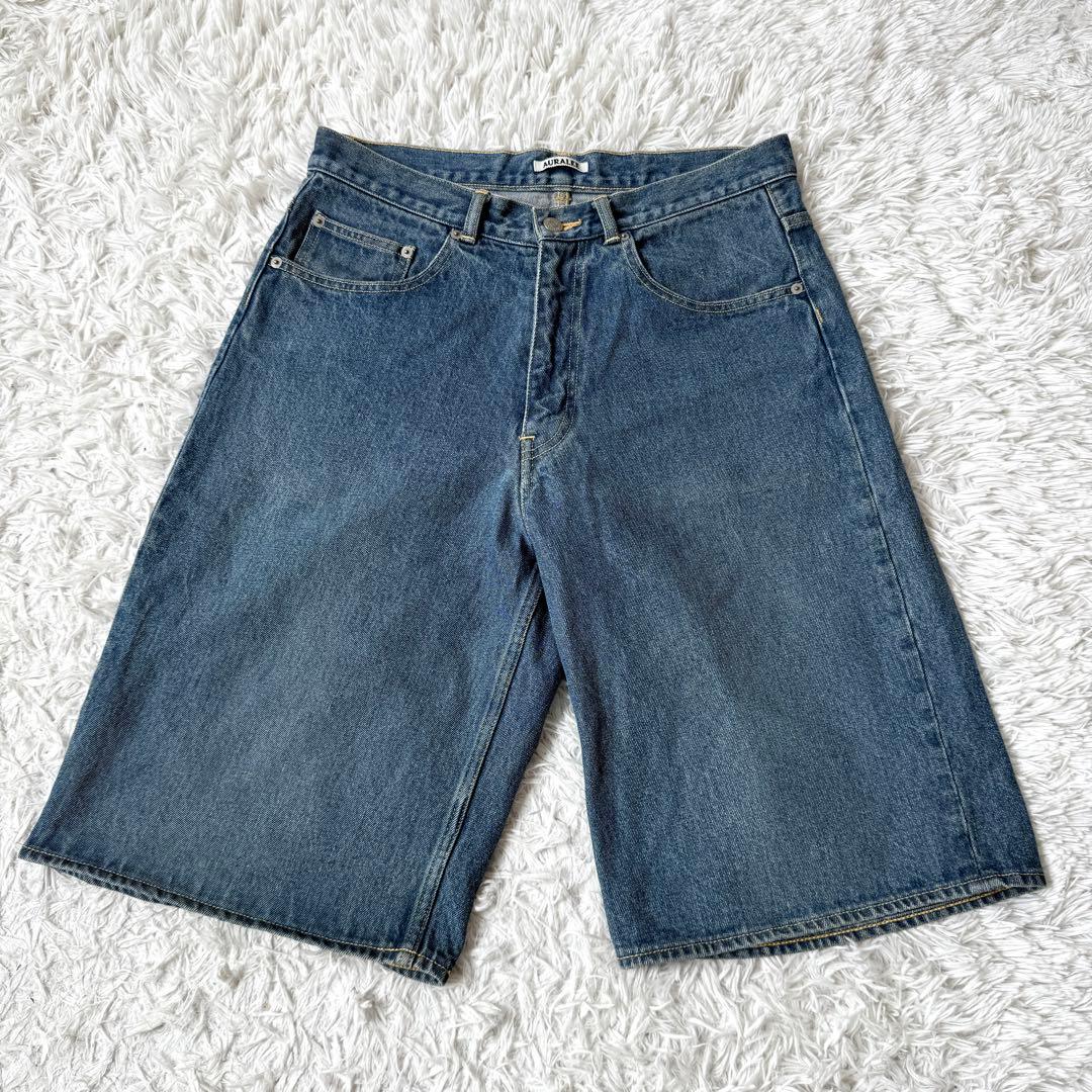 【入手困難✨】オーラリー ハードツイストデニム5ポケットパンツ ショーツ 4