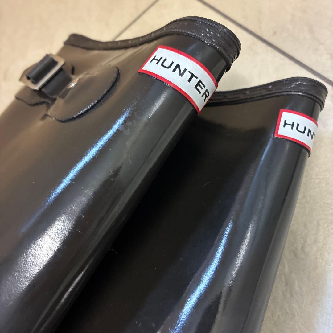 HUNTER チョコレート色 長靴 バックル付き UK6 25センチ 雨の日に♡
