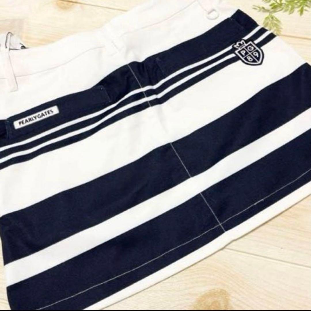 パーリーゲイツ❣️さらさらドビースーパーストレッチボーダースカート 新品正規品