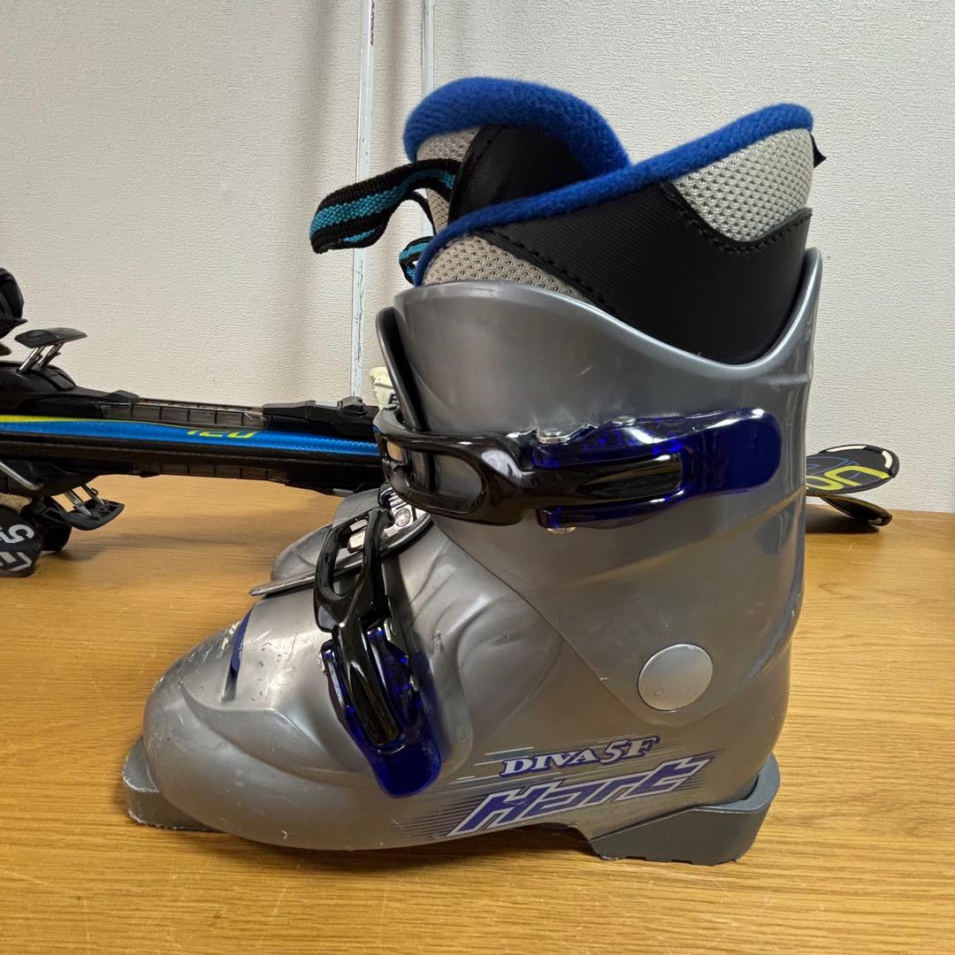 ジュニアスキーセット　ストック付　Salomon 120cm 23-23.5cm