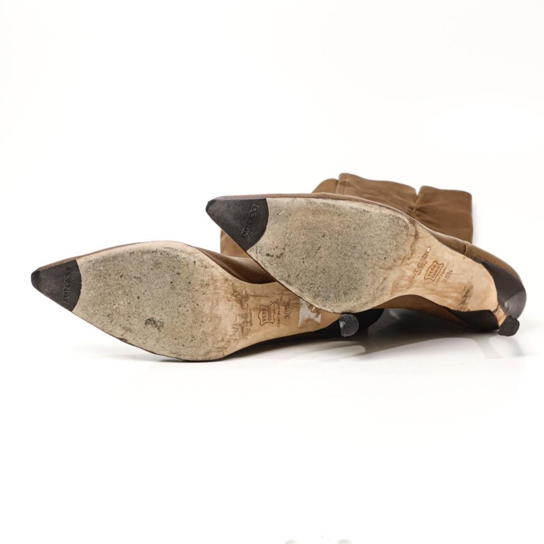 H5393-h1◾️ジミーチュウ　サイドシャーリングロングブーツ　保存袋付