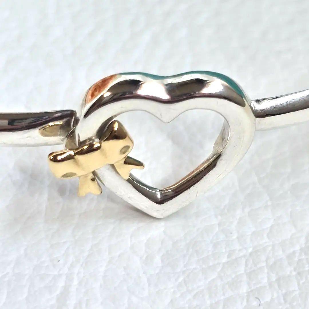 希少✨ティファニー ハート リボン バングル SV925/18Kコンビ