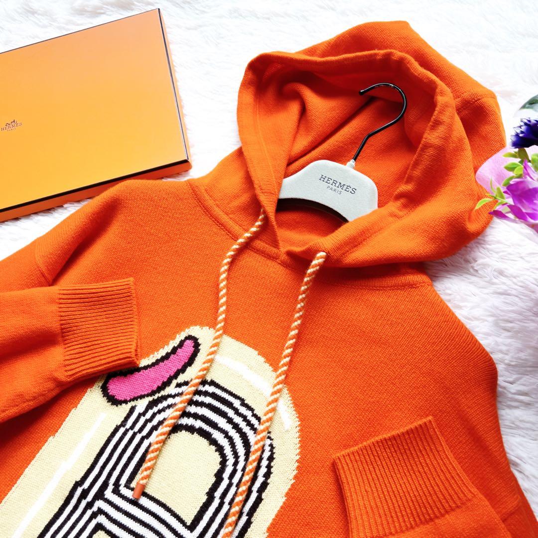 美品HERMESエルメス パーカー シェーヌダンクル　カシミヤニット　ワンピース