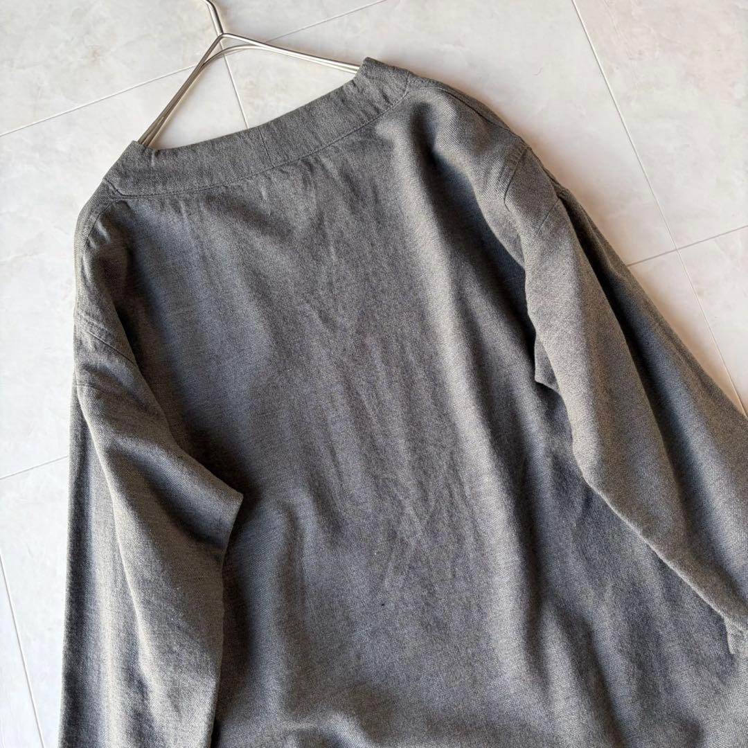 プランテーション Plantation Vネックロングワンピース グレー M