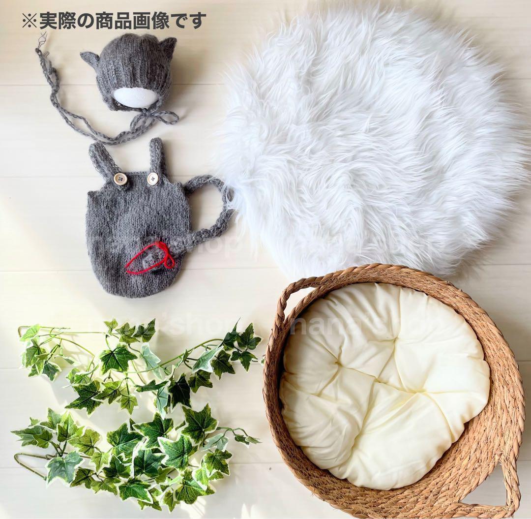 手編み風かごセット【ねこ】♪ニューボーンフォト撮影衣装　小道具　ベビーフォト