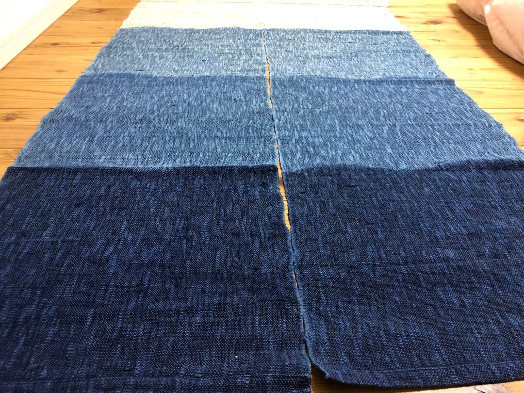 のれん【未使用】藍染四段グラデーション