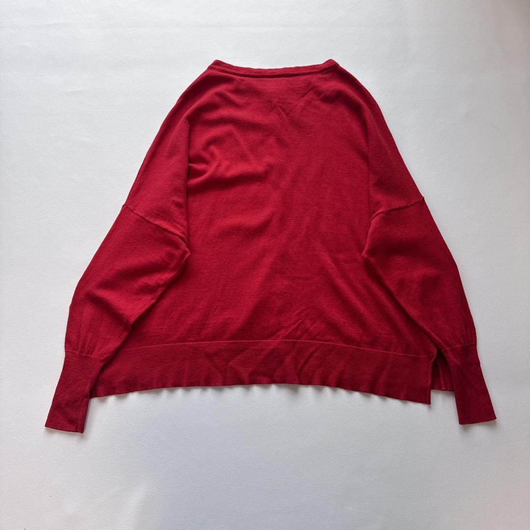Veritecoeur カーディガン　シルク　カシミヤ混 赤　フリーサイズ