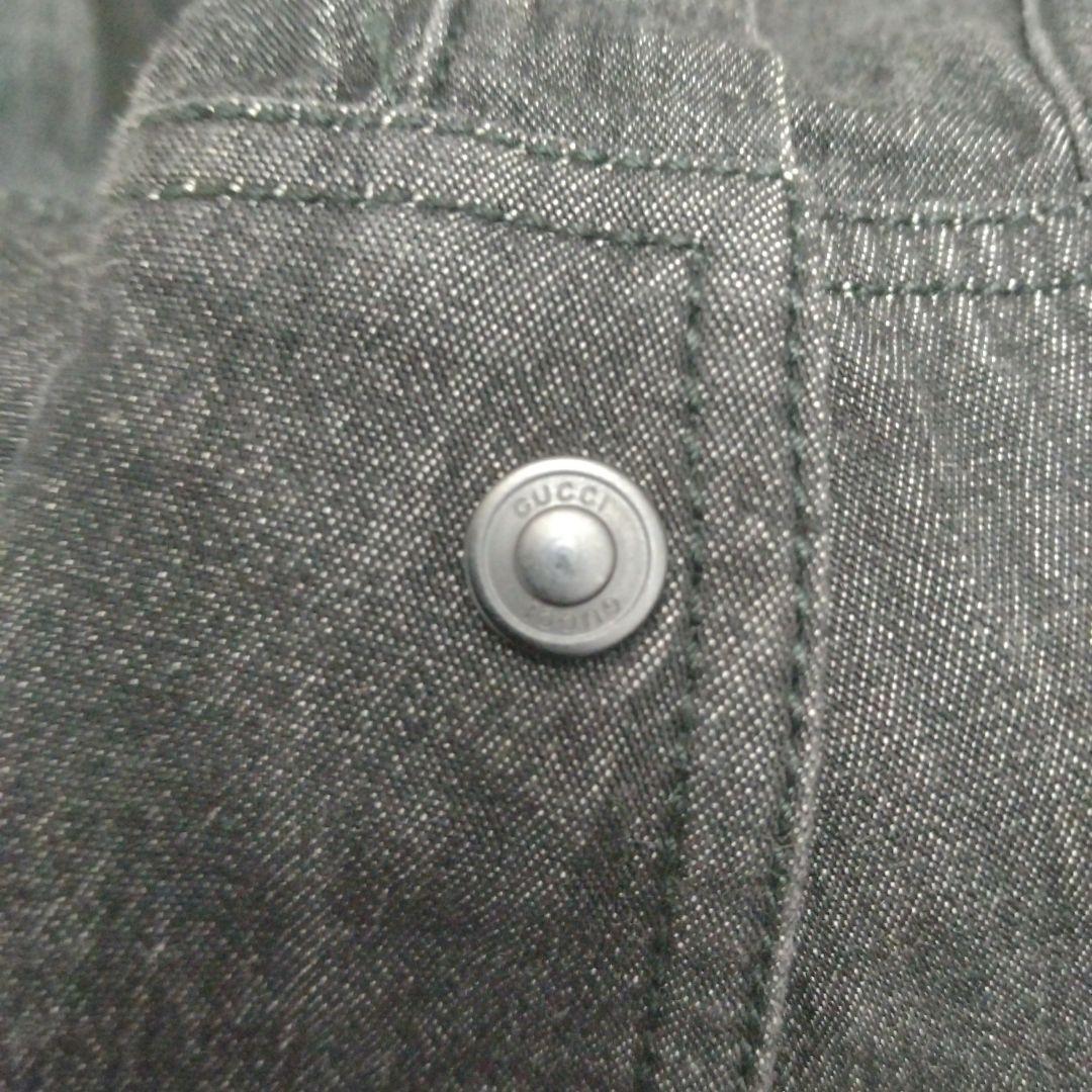 【匿名配送】GUCCI　グッチ　デニムジャケット　フレア袖　ダークグレー　38