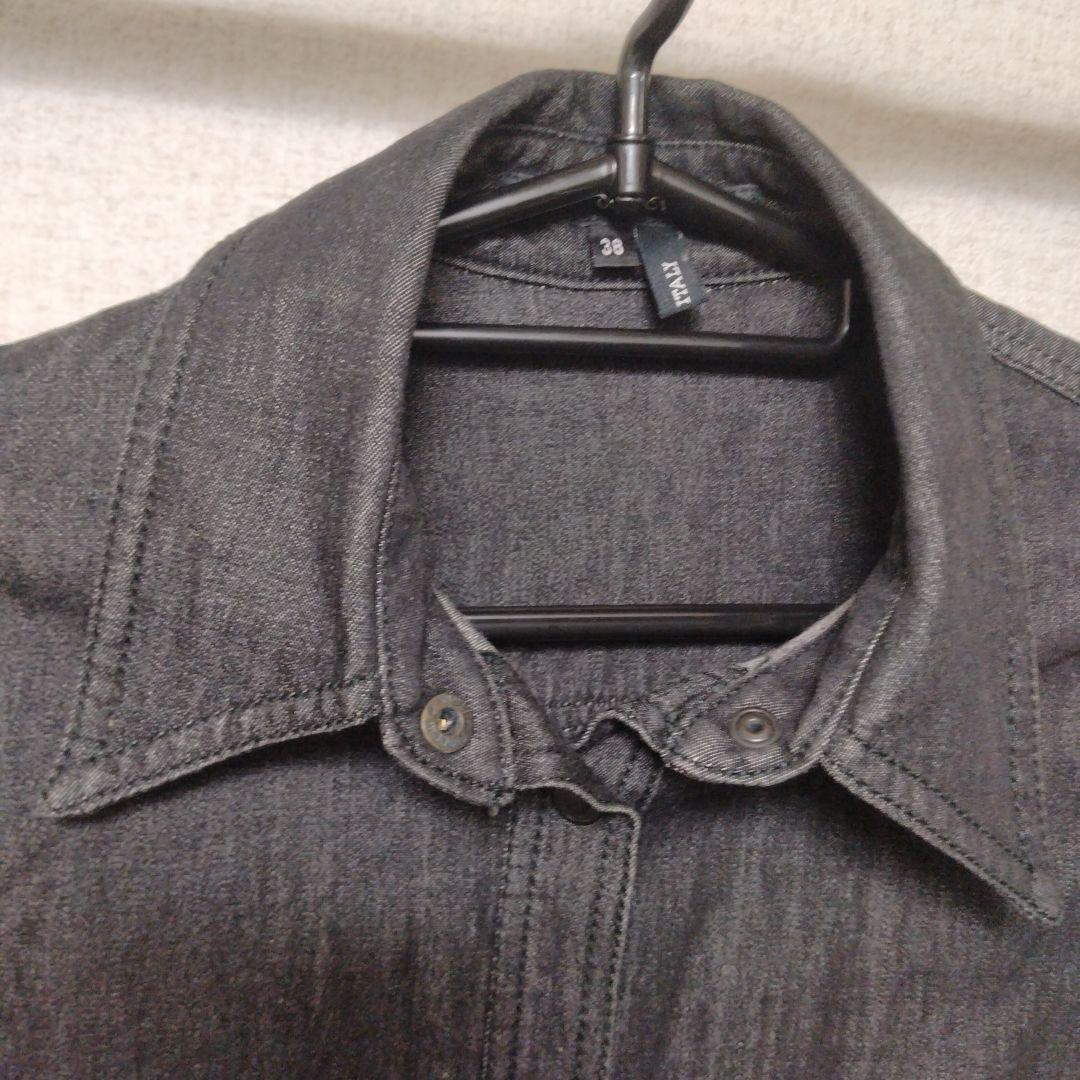 【匿名配送】GUCCI　グッチ　デニムジャケット　フレア袖　ダークグレー　38