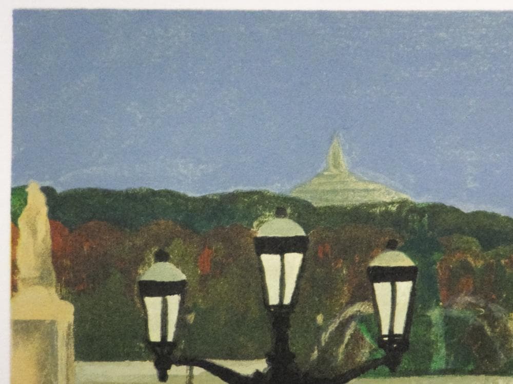 小杉小二郎　直筆サイン『巴里 コンコルド広場』リトグラフ 1996年 0720J