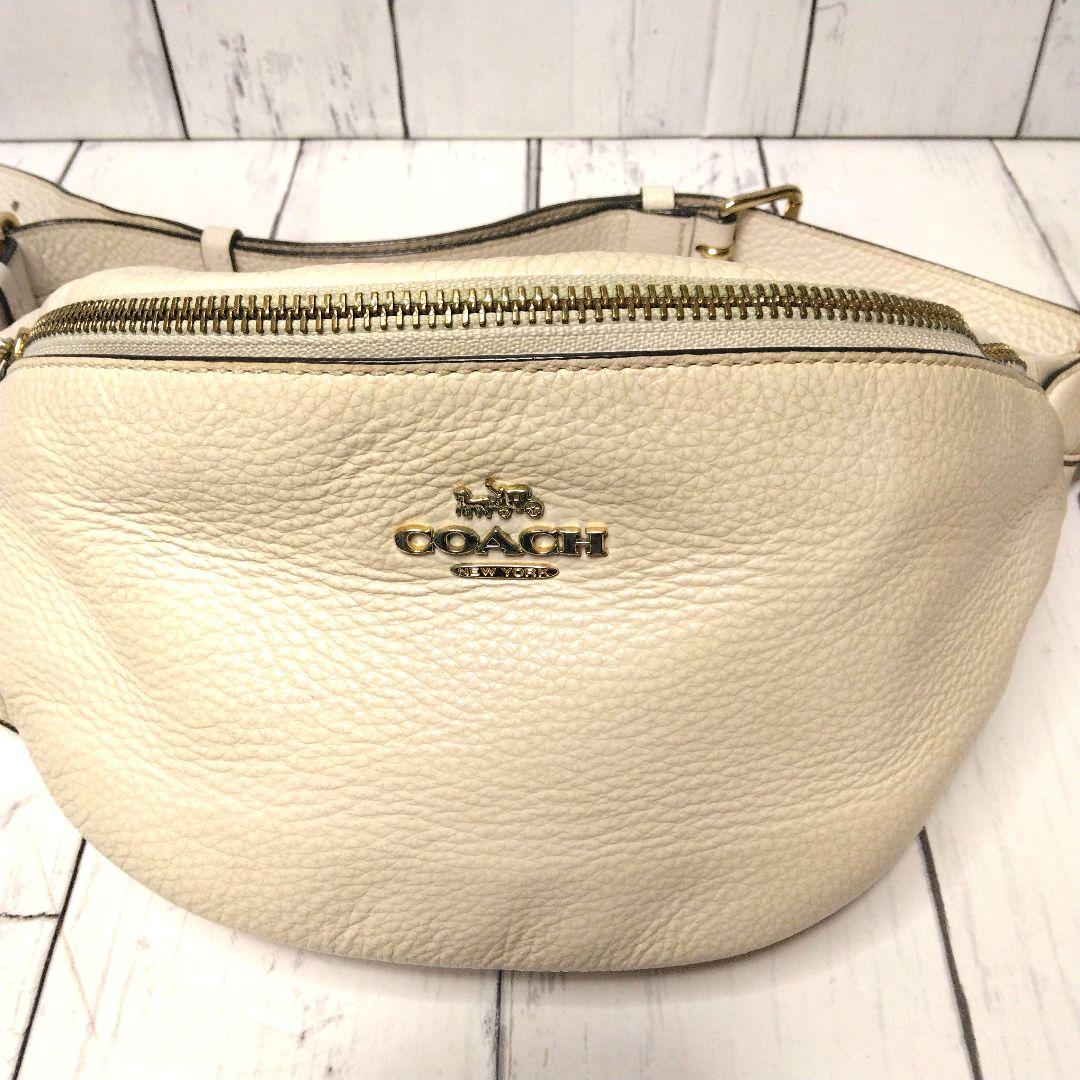 COACH　ウエストポーチ　シボ革　ロゴ　オールレザー　M1980-F48738