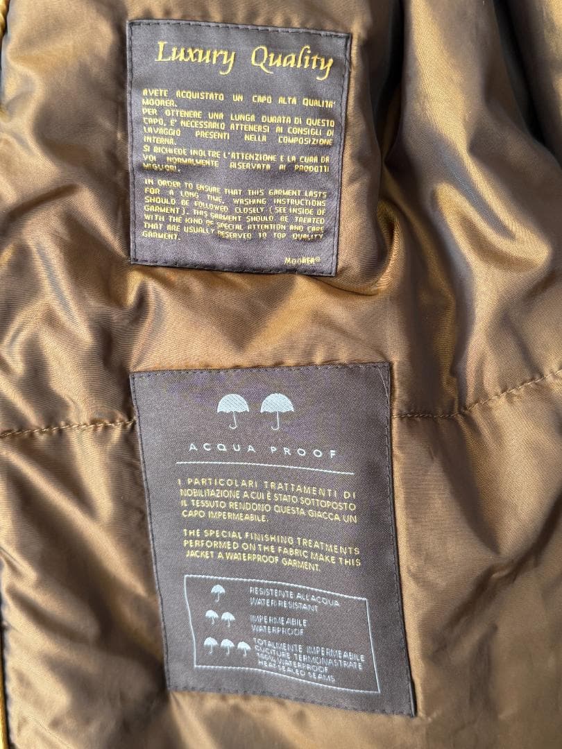 ムーレーダウンジャケット グレーベージュ ファー付き