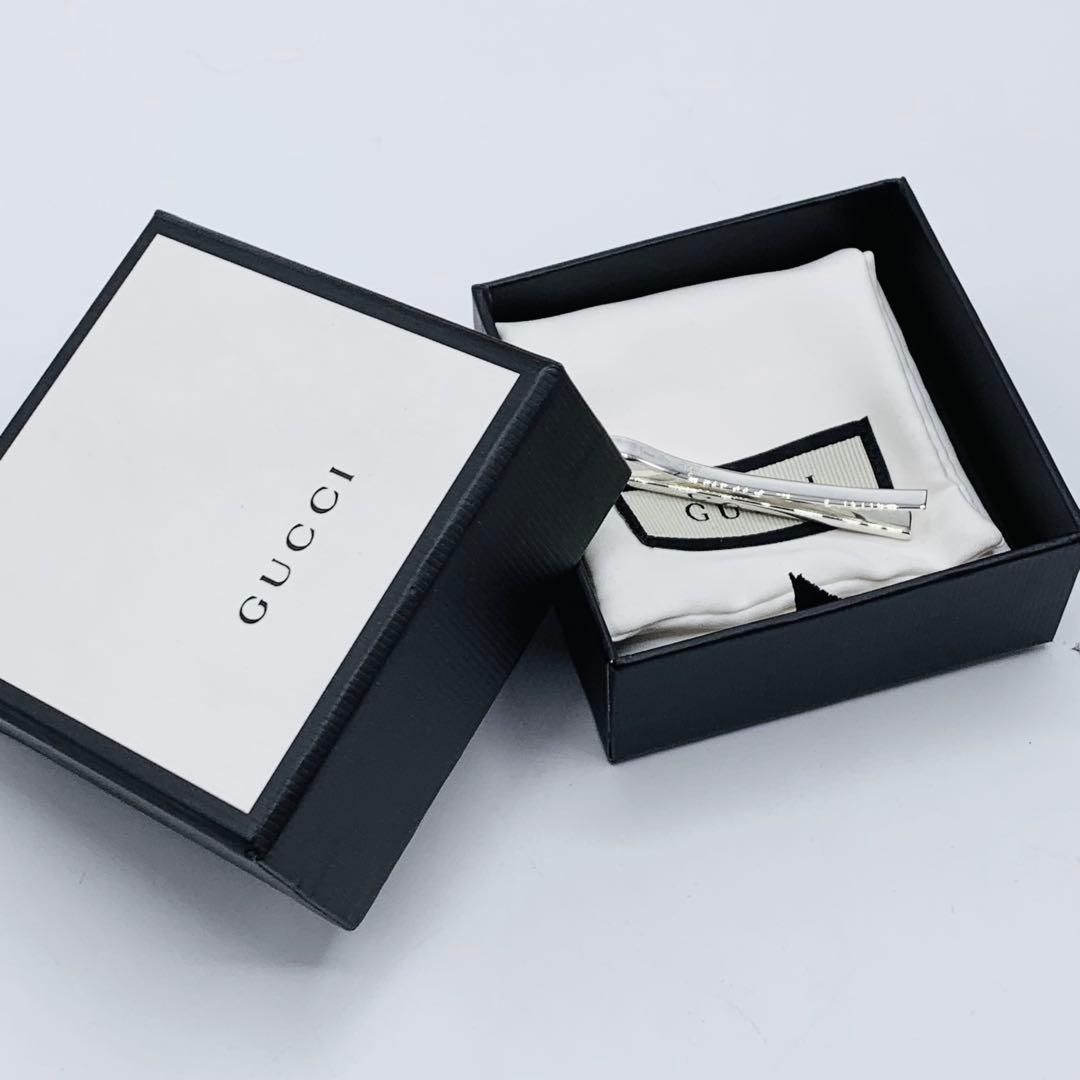 【超美品/現行】GUCCI ネクタイピン　ダイアゴナル　925 冠婚葬祭