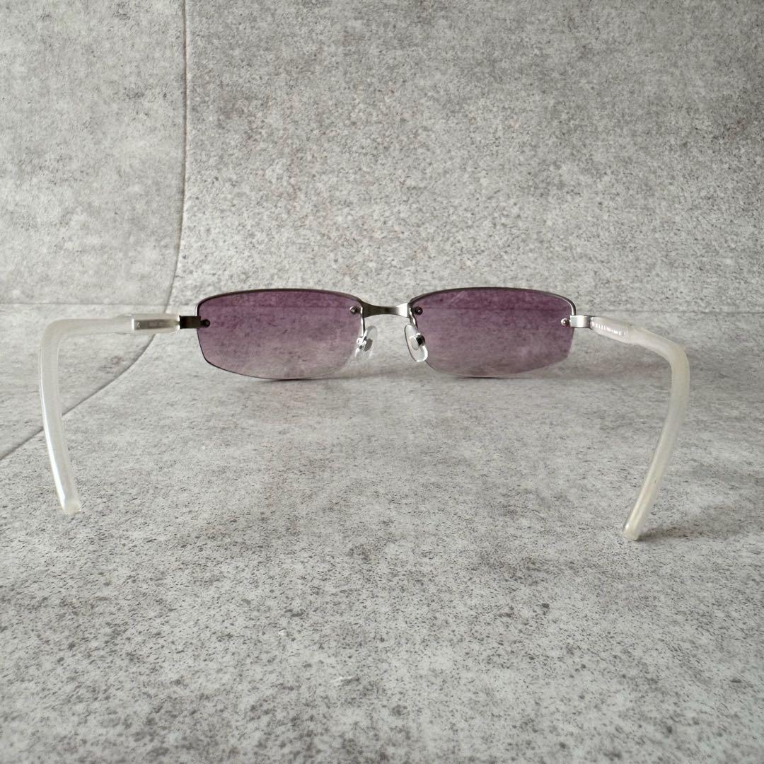 プラダスポーツ サングラス　ハーフリム パープル　シルバー vintage