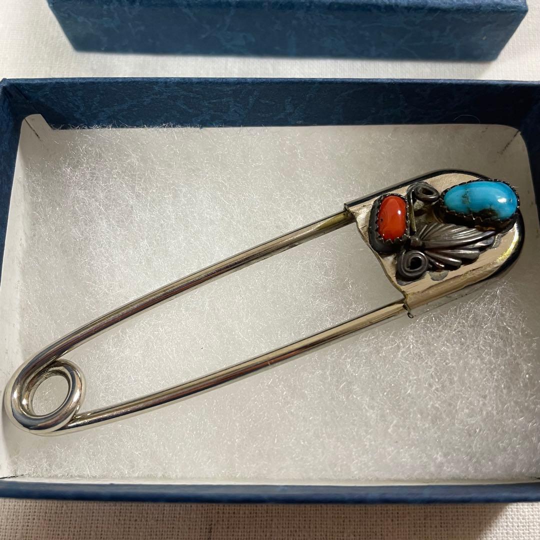 インディアンジュエリー ストールピン ターコイズ タオスインディアンジュエリー