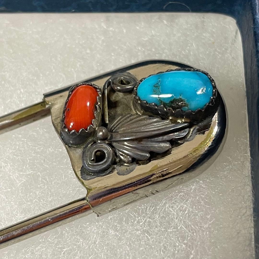 インディアンジュエリー ストールピン ターコイズ タオスインディアンジュエリー