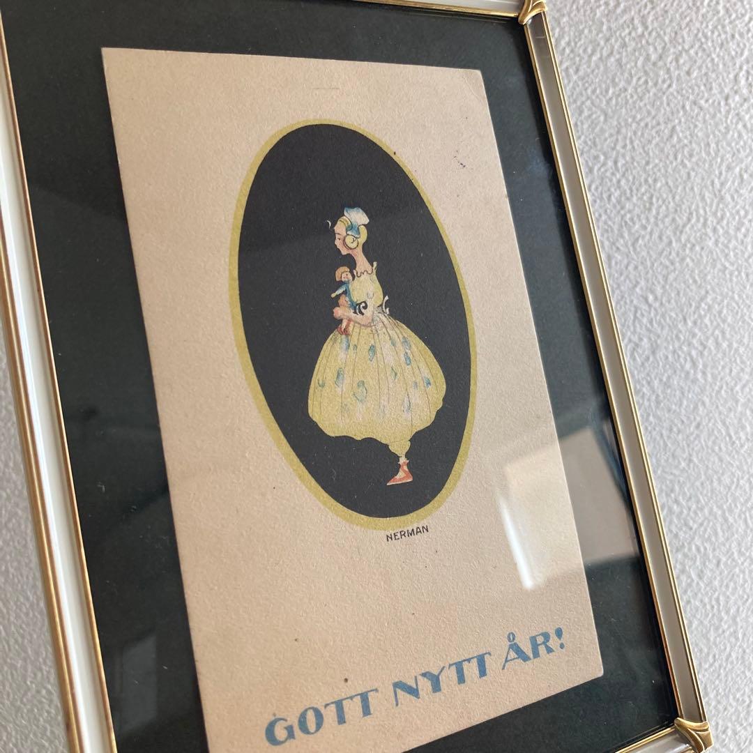 アンティークフレームI★1931年超希少なNERMANアンティークカード入り