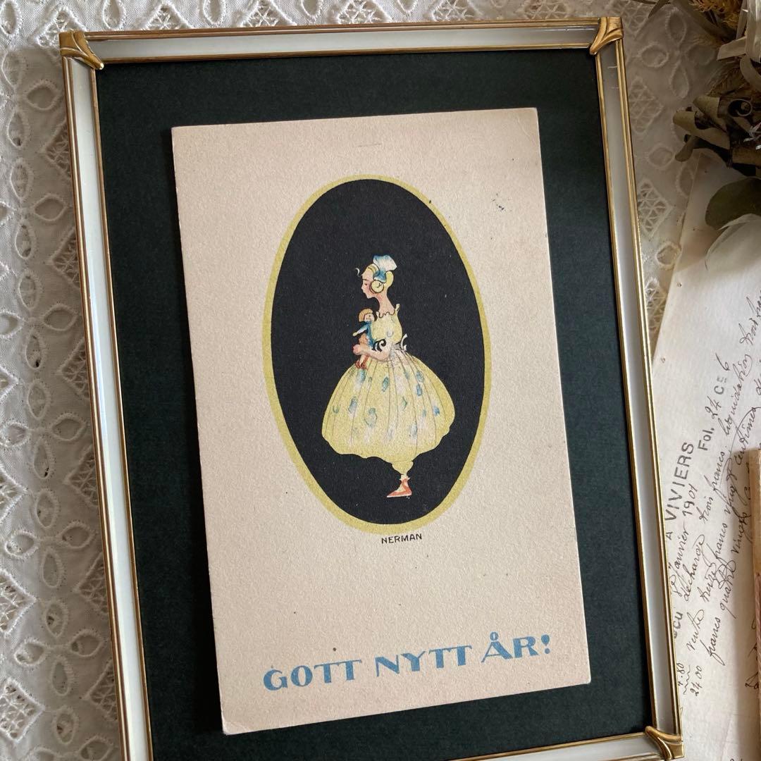 アンティークフレームI★1931年超希少なNERMANアンティークカード入り