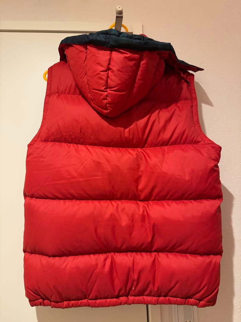 美品春向ダウンパンパンポロラルフローレンフードジッパー付きダウンベスト Sサイズ