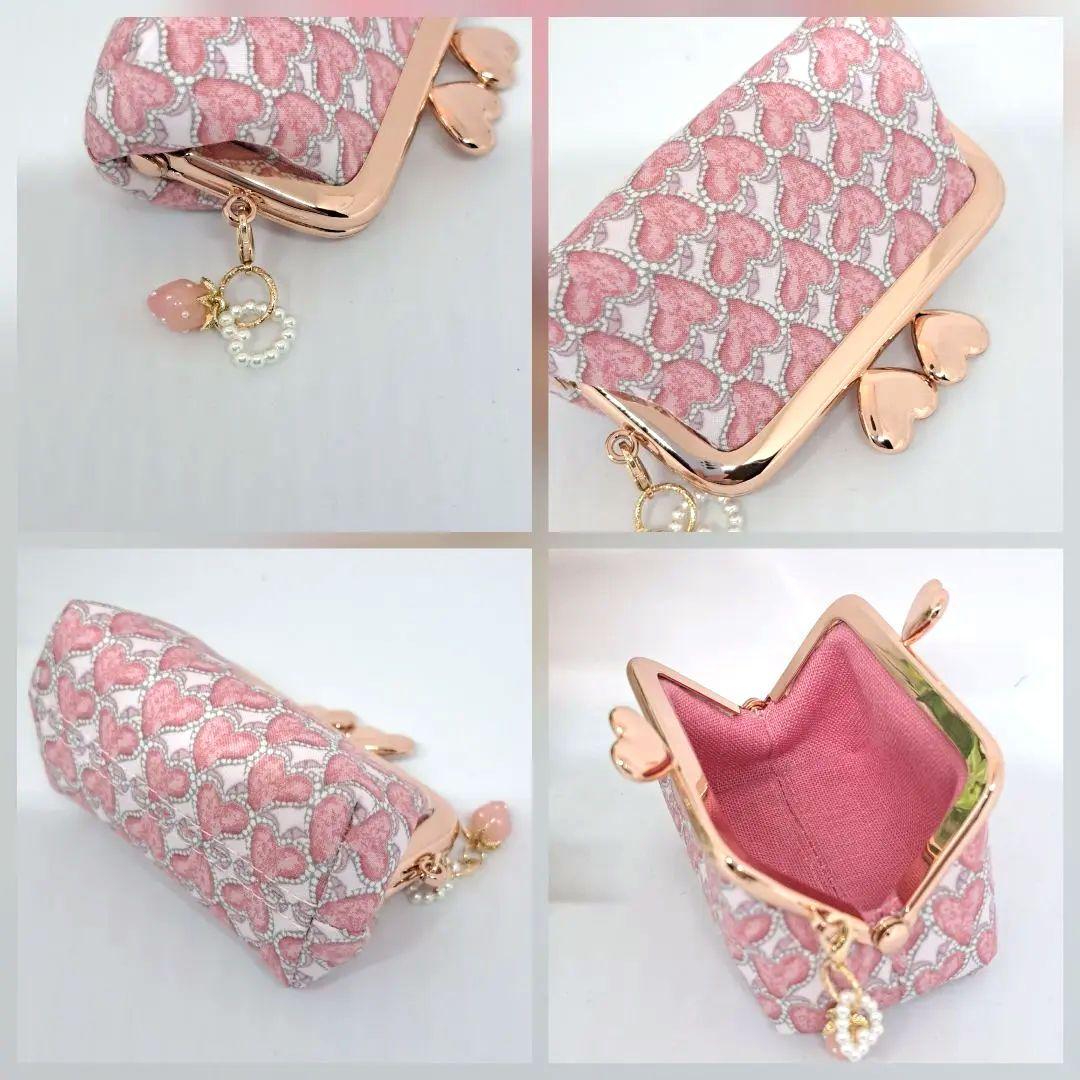 ペン&メガネケースとミニがま口、親子がま口長財布2点☆リバティ☆ハートキャノピー