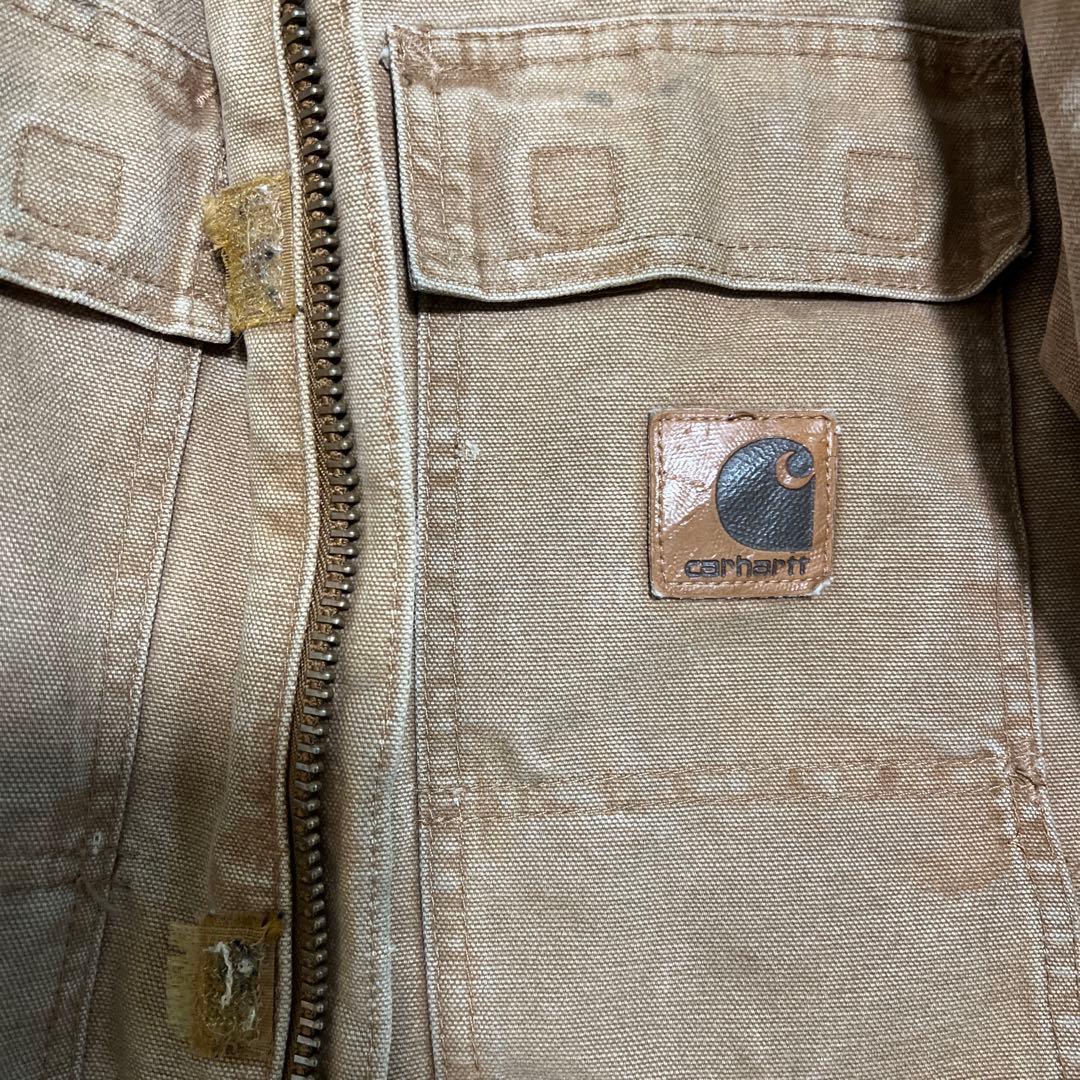 【Carhartt】カーハート古着 ベージュ　トラディショナルコート　ボロ